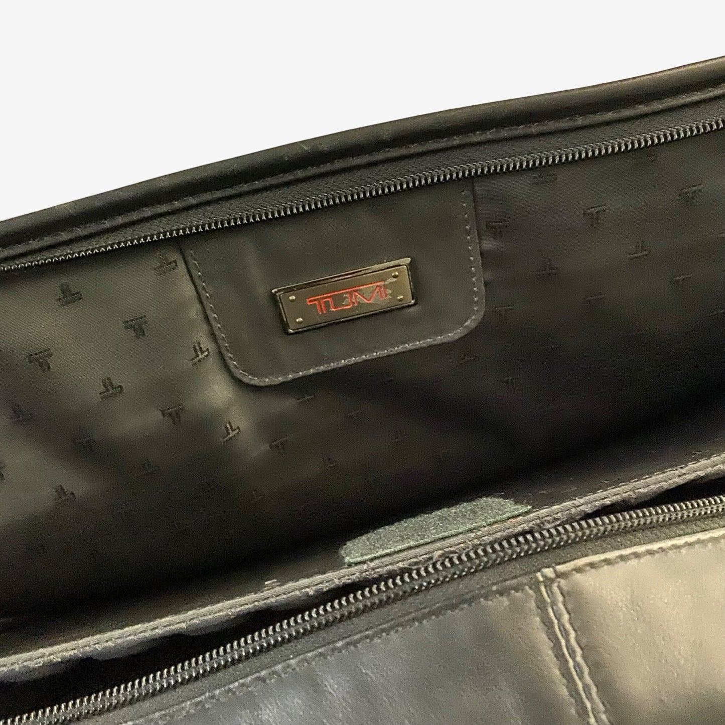 TUMI Black Leather Laptop Briefcase with Multiple Compartments - EUC
