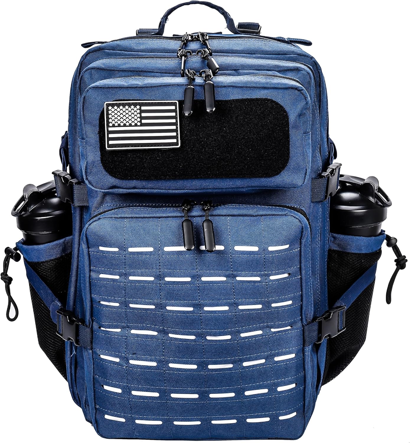 45L Tactical Backpack Molle Bag - Water-Resistant Heavy-Duty Nylon Large - Blue