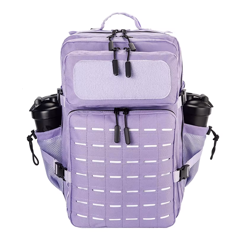 45L Tactical Backpack Molle Bag - Water-Resistant Heavy-Duty Nylon Large - Light Purple