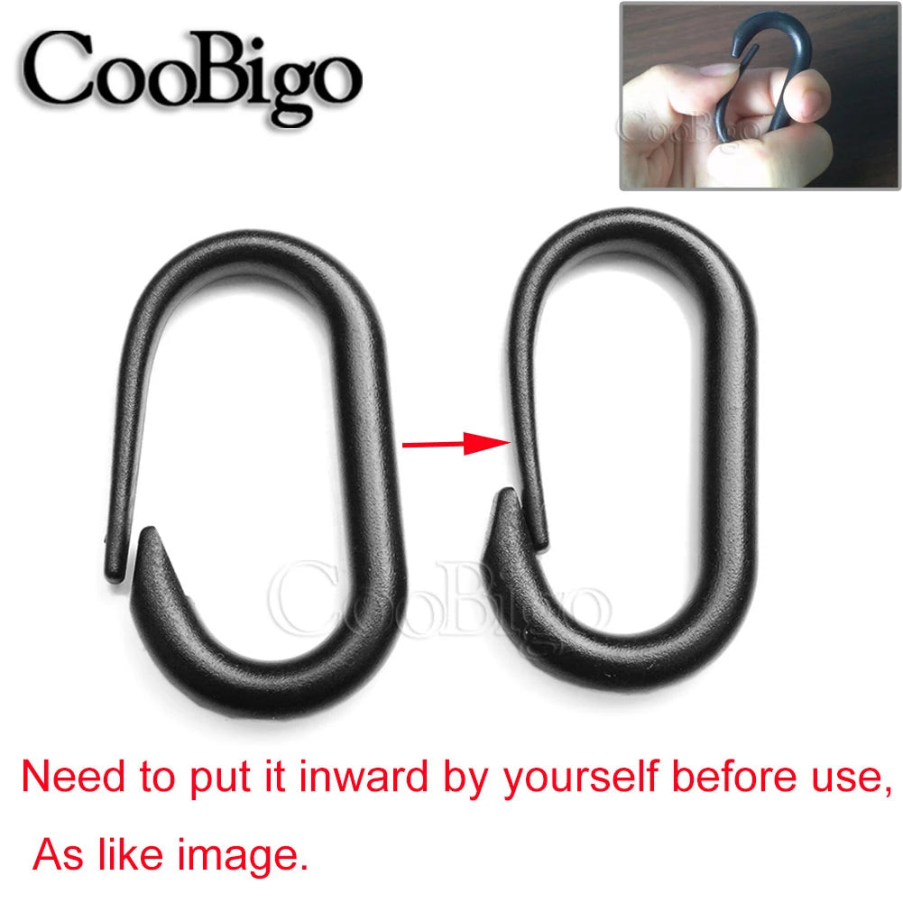 5Pcs Plastic Carabiner D-Ring Locking Buckle Hanging Hook Keychain for Outdoor Molle Tactical Backpack Bags Kering Accessories