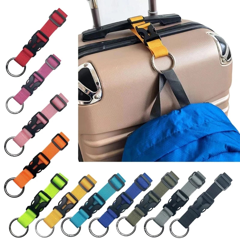 Luggage Straps for Suitcases Metal Spring Clip Nylon Adjustable Suitcases Belts Luggage Belt for Carry on Bags Wheelbarrow Wear