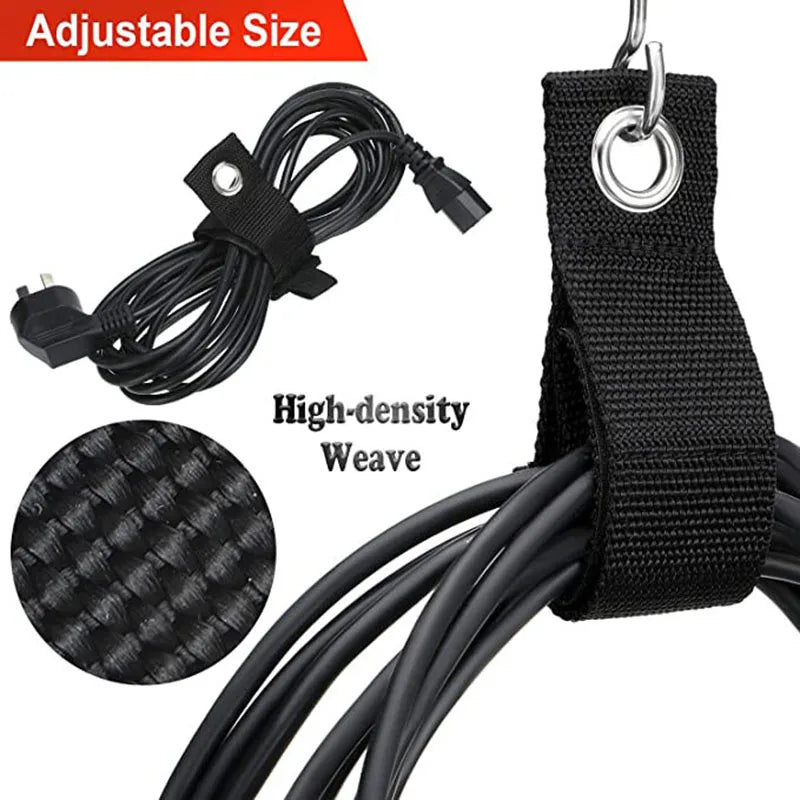 1Pc Heavy Duty Storage Straps Hook Extension Cord Holder Hook and Loop Cable Tie Hose Rope Wrap Hanger for Cable Organization