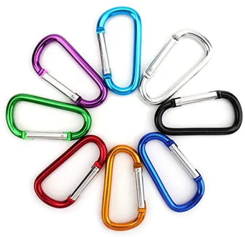 6/24Pcs 3" Carabiner Keychain Clip, Aluminum D-Ring Spring-Loaded Gate Small Keychain Clip Hook for Home, Rv, Fishing, Traveling