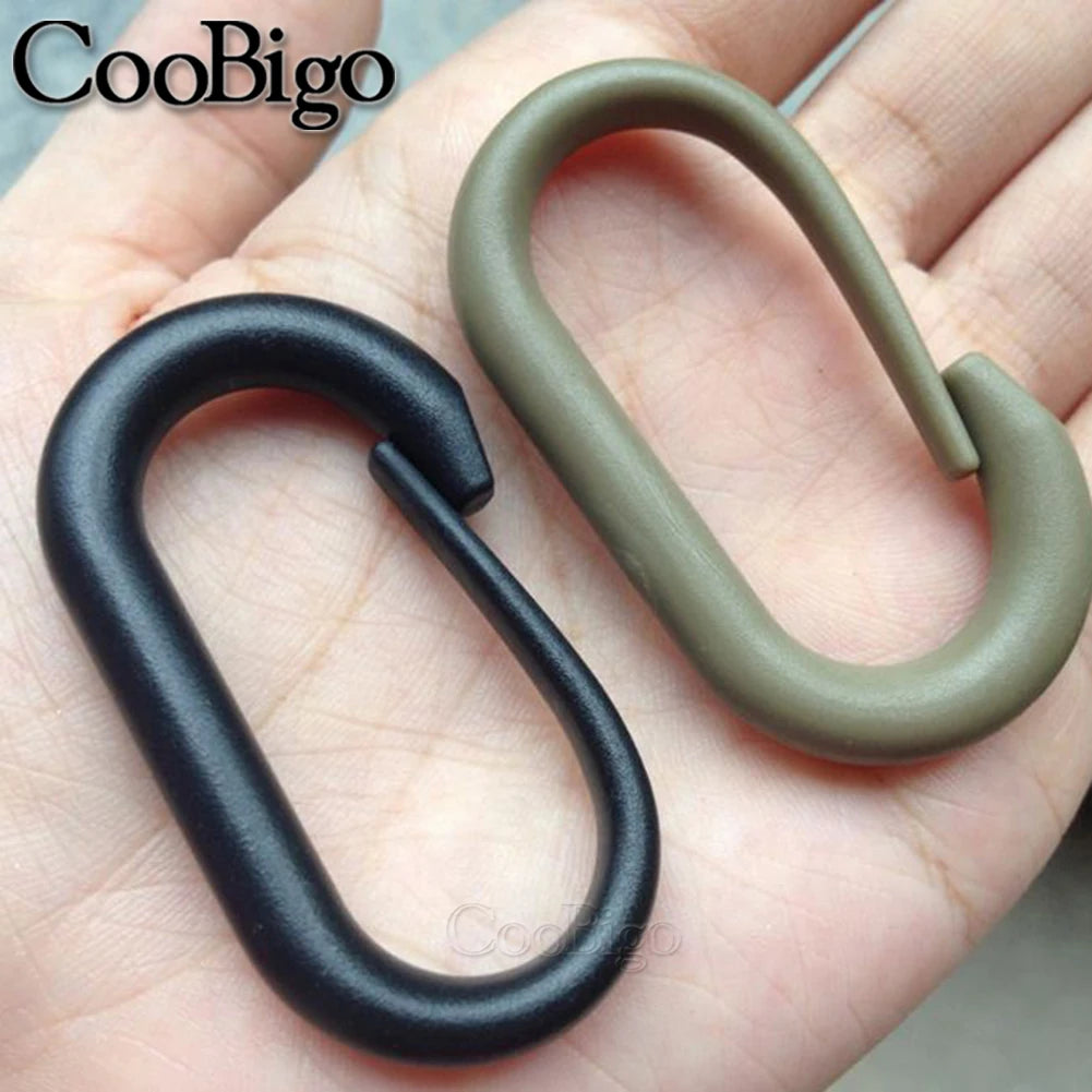 5Pcs Plastic Carabiner D-Ring Locking Buckle Hanging Hook Keychain for Outdoor Molle Tactical Backpack Bags Kering Accessories