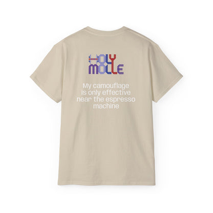 Coffee Lovers Unisex Tee | Fun Camouflage Design, Perfect for Casual Wear, Gift for Baristas, Espresso Enthusiasts, Coffee Lovers