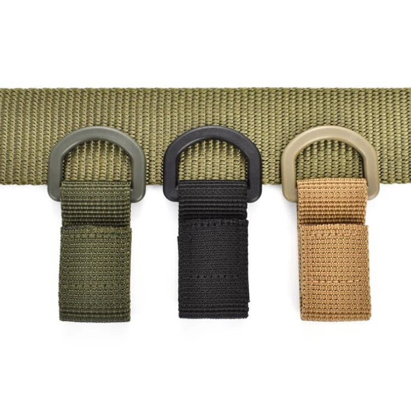 Tactical Multifunction Nylon Molle Webbing Belt D-Ring Carabiner Magic Tape Hanging Keychain Backpack Hook Molle Buckle