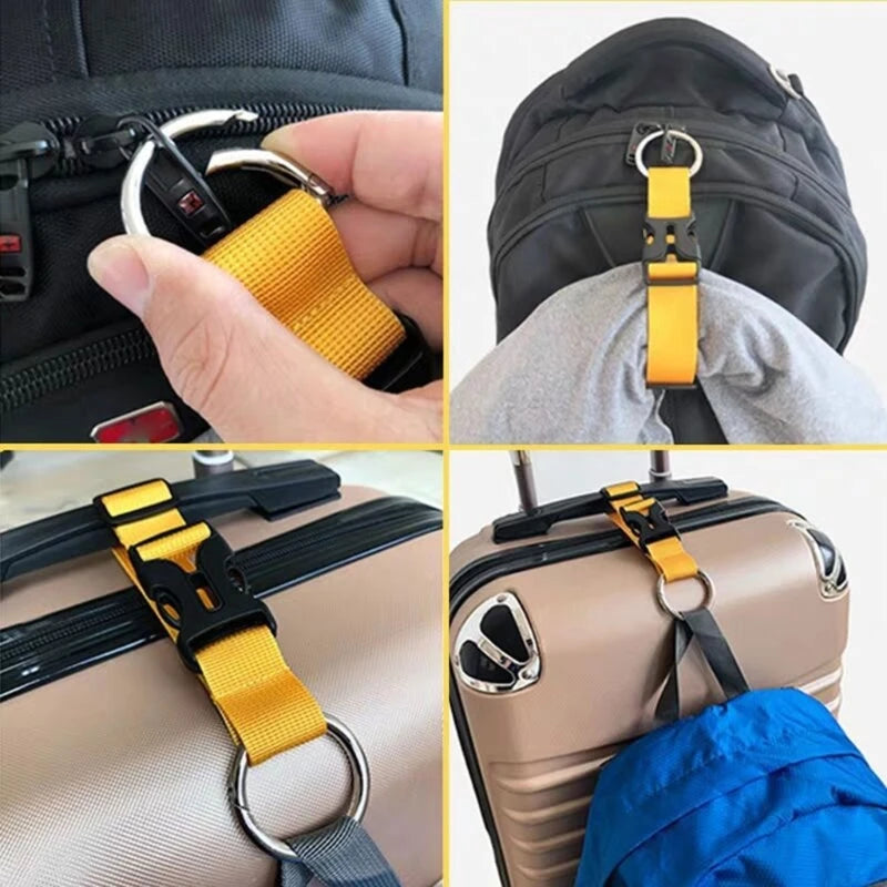 Luggage Straps for Suitcases Metal Spring Clip Nylon Adjustable Suitcases Belts Luggage Belt for Carry on Bags Wheelbarrow Wear