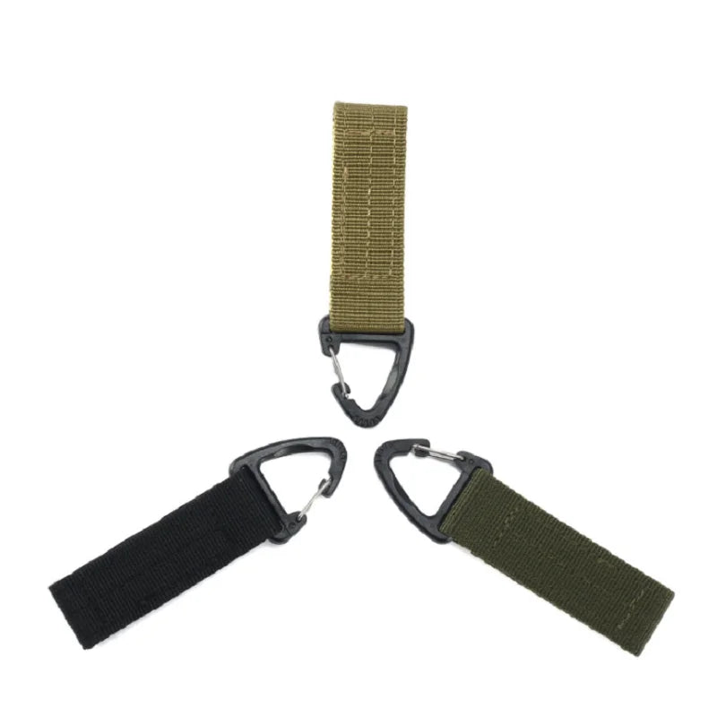 Outdoor Key Chain MOLLE Webbing Triangle Velcro Buckle Special Service Belt Hook