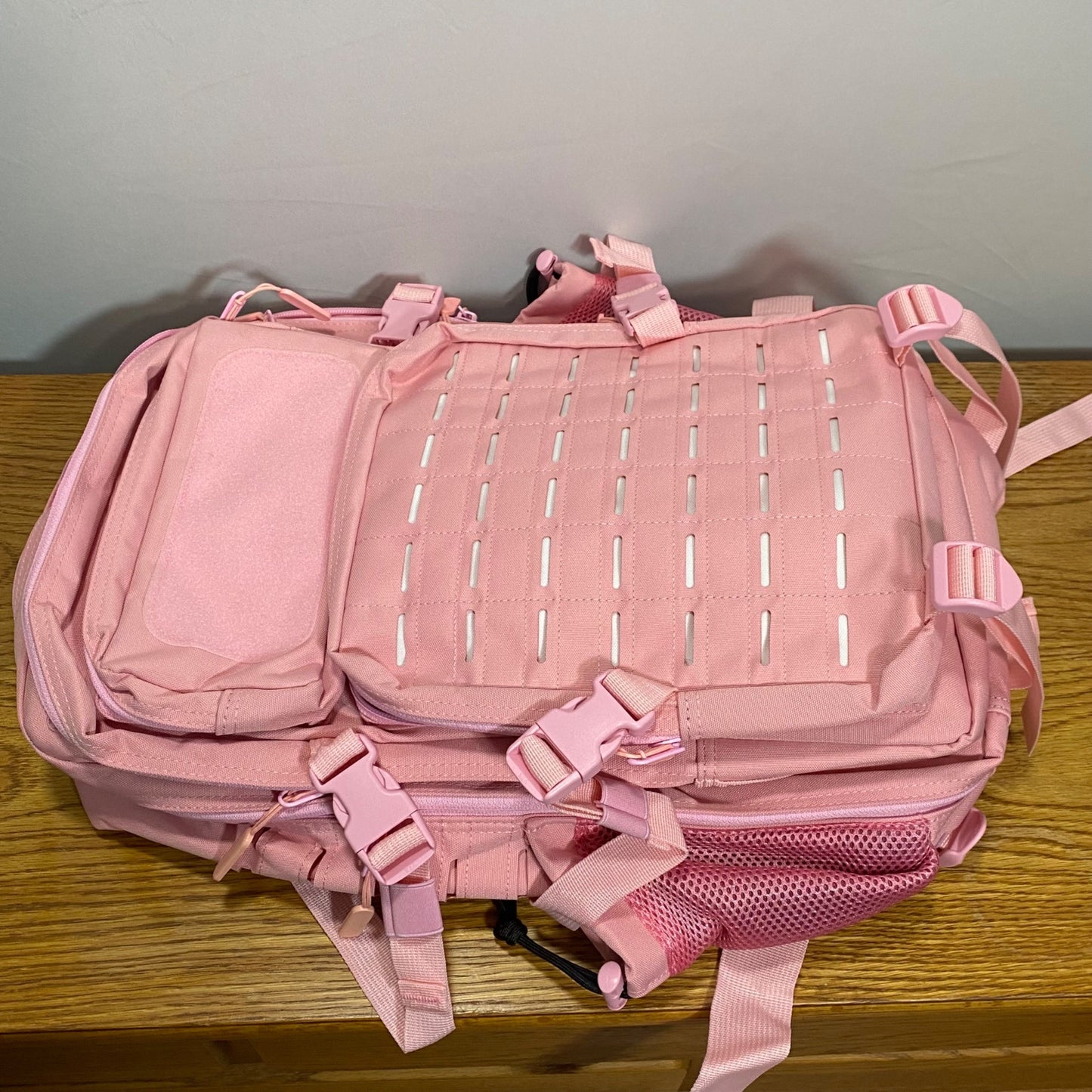 Large Pink 45L Molle Tactical Backpack With Multiple Compartments & Straps