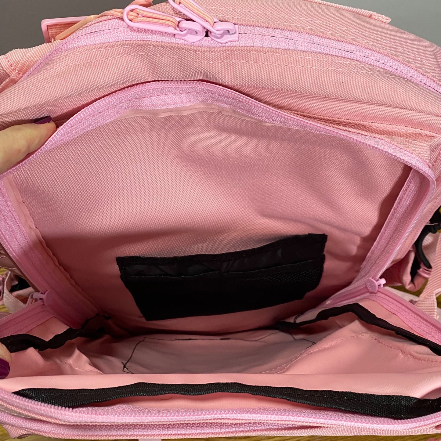 Large Pink 45L Molle Tactical Backpack With Multiple Compartments & Straps