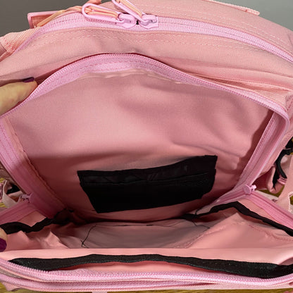 Large Pink 45L Molle Tactical Backpack With Multiple Compartments & Straps