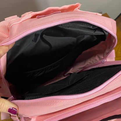 Large Pink 45L Molle Tactical Backpack With Multiple Compartments & Straps