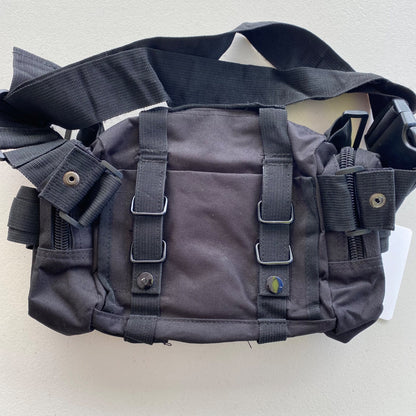 Tactical Molle Waist Bag Black Adjustable Straps Multiple Compartments Durable Nylon Outdoor Hiking Camping Gear