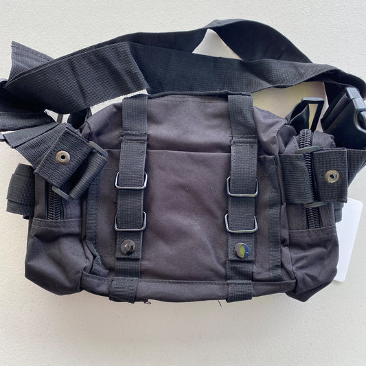 Tactical Molle Waist Bag Black Adjustable Straps Multiple Compartments Durable Nylon Outdoor Hiking Camping Gear
