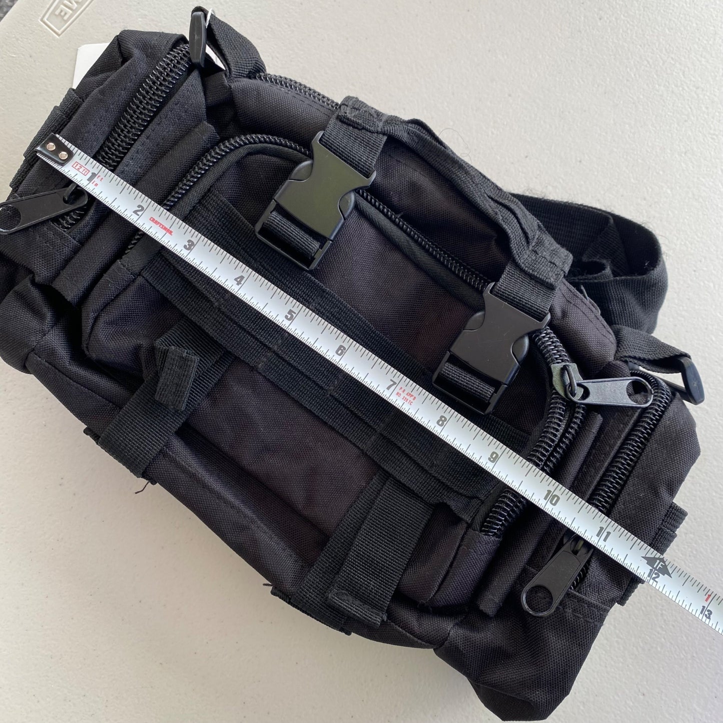 Tactical Molle Waist Bag Black Adjustable Straps Multiple Compartments Durable Nylon Outdoor Hiking Camping Gear