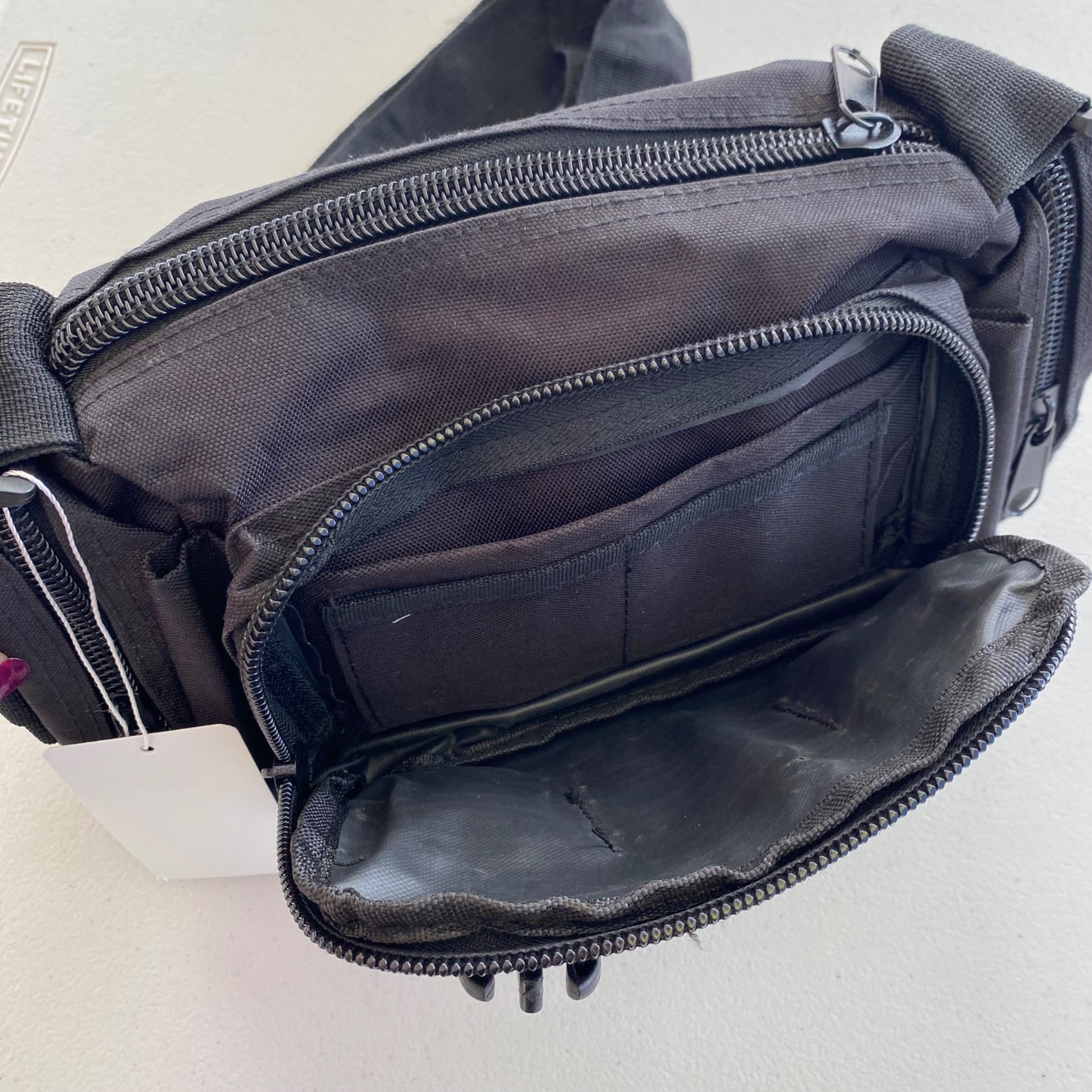 Tactical Molle Waist Bag Black Adjustable Straps Multiple Compartments Durable Nylon Outdoor Hiking Camping Gear