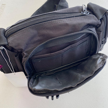 Tactical Molle Waist Bag Black Adjustable Straps Multiple Compartments Durable Nylon Outdoor Hiking Camping Gear