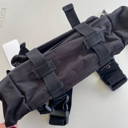 Tactical Molle Waist Bag Black Adjustable Straps Multiple Compartments Durable Nylon Outdoor Hiking Camping Gear