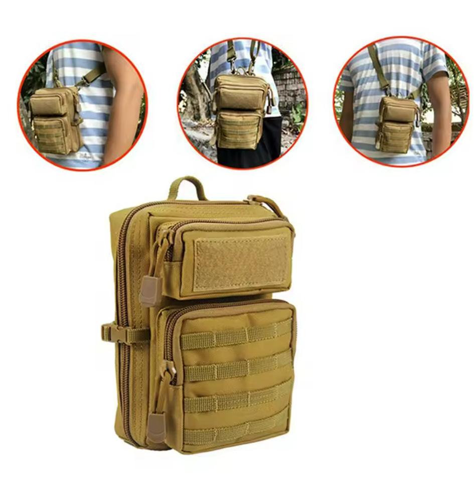 Molle Pack Travel Pouch Hip Waist Bag Khaki