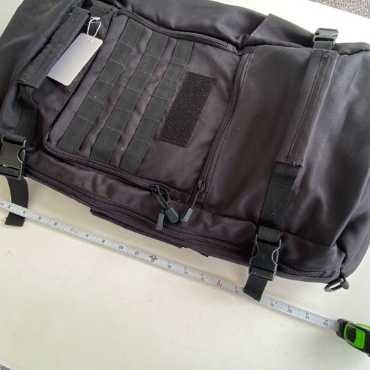 Tactical Black Convertible Backpack Duffel Bag With Multiple Compartments - Heavy-Duty Design For Travel & Outdoor Activities