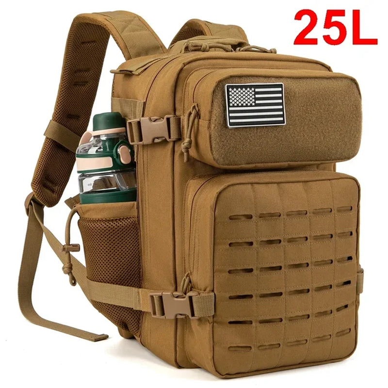 25L Backpack for Women/Men EDC Laser Cut Molle Daypack 