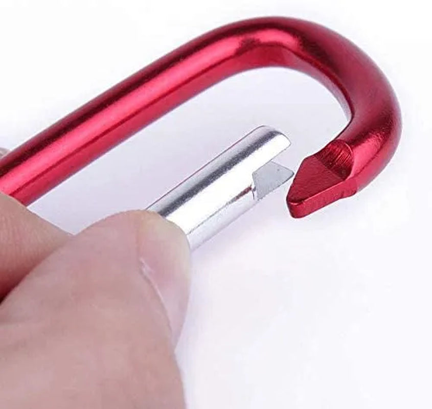 6/24Pcs 3" Carabiner Keychain Clip, Aluminum D-Ring Spring-Loaded Gate Small Keychain Clip Hook for Home, Rv, Fishing, Traveling