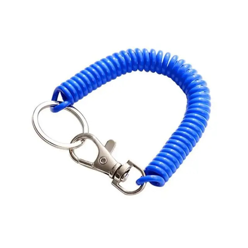 New Spiral Stretch Keychain Elastic Spring Rope Key Ring Metal Carabiner for Outdoor Anti-Lost Phone Spring Key Cord Clasp Hook