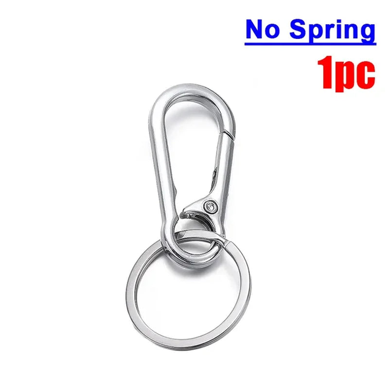 Retractable Spring Key Chain Metal Gourd Buckle Clasp Car Strong Carabiner Hanging Keychain Simple Elastic Climbing Hook Keyring