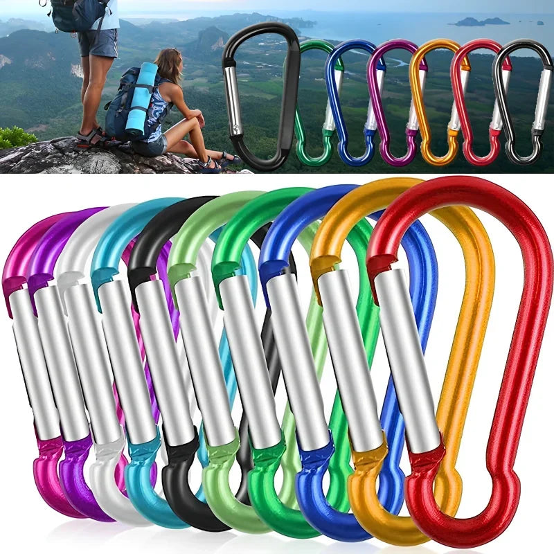 Mini Alloy Spring Carabiner Snap Hook Carabiner Clip Keychain Outdoor Camping Climbing Hiking D-Ring Buckle Tools Keychain