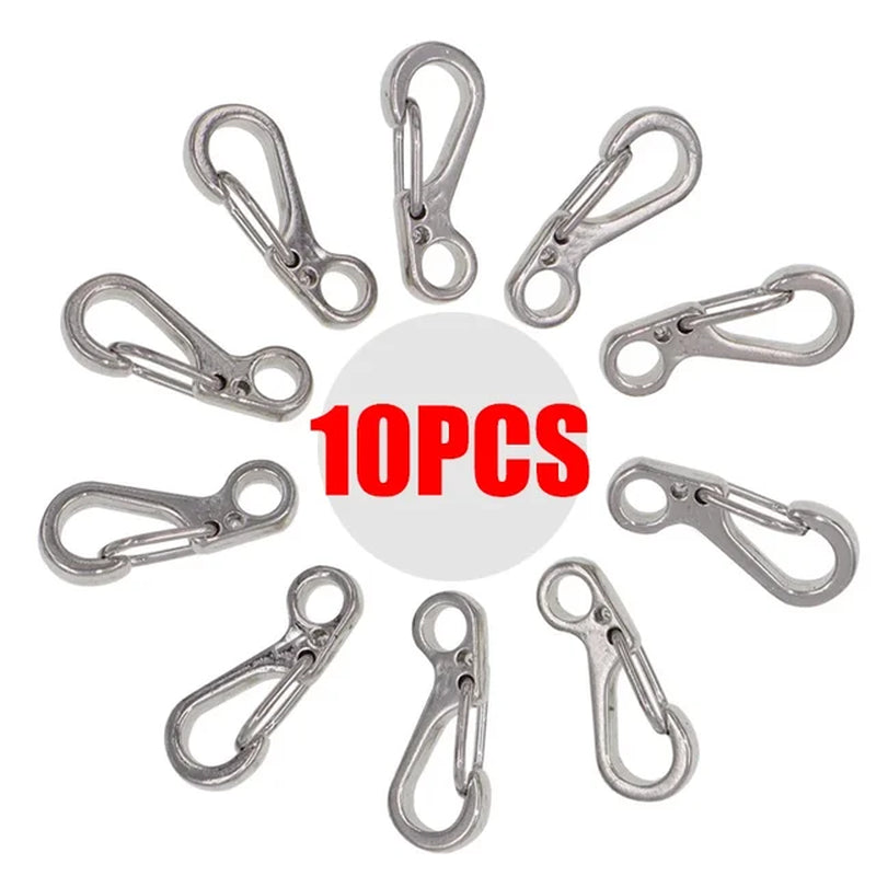 10Pcs Mini SF Spring Backpack Clasps Climbing Carabiners EDC Keychain Camping Bottle Hooks Paracord Tactical Survival Gear