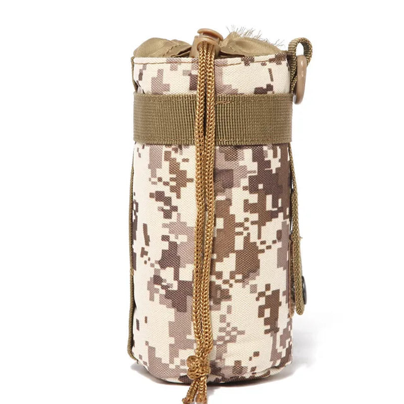 Tactical Molle Water Bottle Bag Military Outdoor Camping Hiking Drawstring Water Bottle Holder Multifunction Bottle Pouch