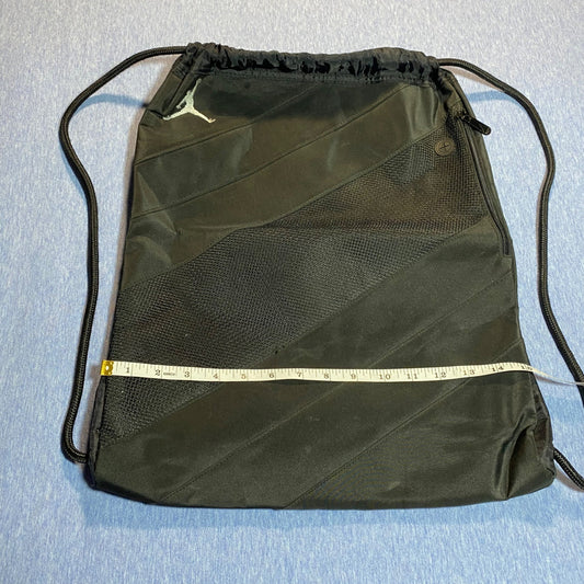 Jordan Drawstring Backpack With Zip Pocket & Mesh Panels - Black